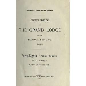 com Proceedings Of The Grand Lodge Of The Province Of Ontario, Canada 