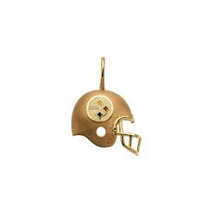   Gold and Green Enamel Pittsburgh Steelers Helmet Pendant Jewelry