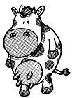 Cute cow // small unmounted rubber stamp (2x3) FLONZ UM