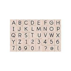  Basic Uppercase Alphabet Letters Wood Mounted Rubber Stamp 
