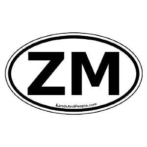 Zambia ZM Africa State Car Bumper Sticker Decal Oval Black 