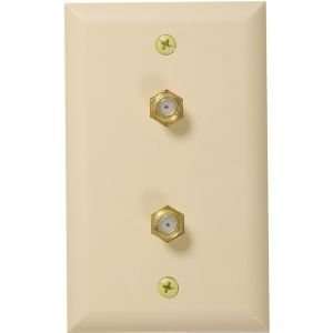  Y95665 Ivory Dual Gold Plated F Connector Wall Plate Electronics