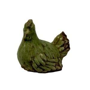   Antiqued Rustic Undertones Ceramic Chicken Statue