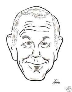 Brown Derby Caricature of Johnny Carson by Jack Lane  