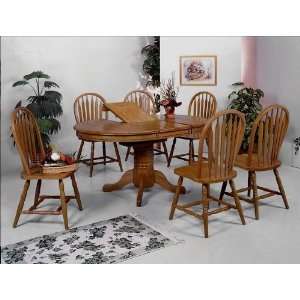   Oval Dining Table with Butterfly Leaf and Chairs Set Furniture