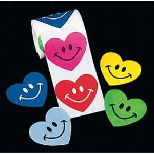  Smile Face Heart Stickers (100 pc roll) Case Pack 10 