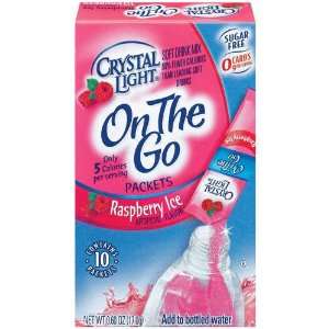 Crystal Light On the Go RASPBERRY ICE, 10 Count Boxes (Pack of 6 Boxes 