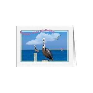  41st Birthday Card with Brown Pelican Card Toys & Games