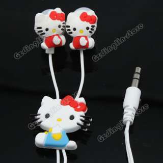 Hello Kitty Lady Headphones Earphone Earbuds Headset 3.5mm In Ear  