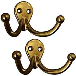  National N335 794 Antique Brass Double Clothes Hooks Card 