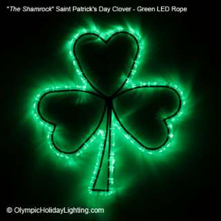   St. Patricks Day LED Rope Light Decoration Sign Display, Irish Clover