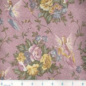   Garden Fairies Bouquet Plum Fabric By The Yard Arts, Crafts & Sewing