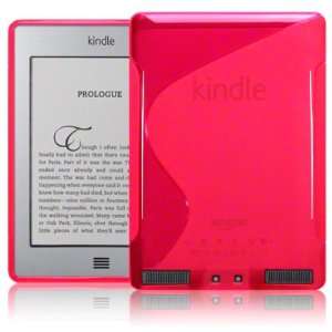  KINDLE TOUCH S CURVE TPU GEL SKIN CASE   PINK, WITH QUBITS 