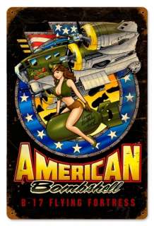 American Bombshell sexy B 17 Flying Fortress metal sign  