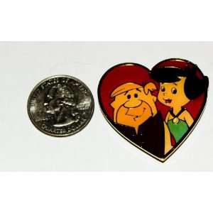 Hanna Barbera the Flintstones Vintage Enamel Magnet  Barney & Betty 