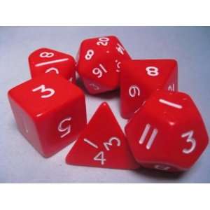  Jumbo RPG Dice Sets Red/White Opaque Polyhedral 6 Die Set 