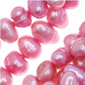  Hot Pink Oval Potato Cultured Pearls 7 9mm (16 Inch Strand 