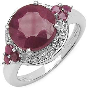   10 ct. t.w. Glass Filled Ruby and White Topaz Ring in Sterling Silver