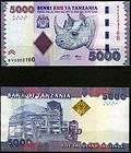 tanzania 5000 shillings 2010 p new unc 