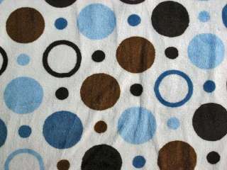 MINKY FABRIC SPACE BALL DOTS BUBBLES BLUE BROWN CUDDLE KNIT SEW 60 