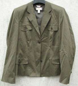 18 1X Olive Green Lined SPRING STRETCH TALBOTS Jacket Blazer~$5.50 