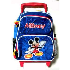 Disney Mickey Mouse kid size Rolling backpack  school bag 