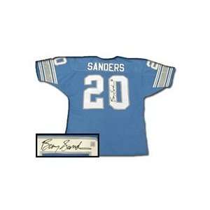  Barry Sanders Autographed Custom Authentic Style Blue Jersey 