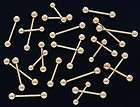   Gold Plated Tongue Rings 1/2,9/16,5/8​,3/4, 14g 14 gauge (T54