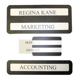  Office Sign, Replaceable Insert, 4x2 5/8, Black/White 