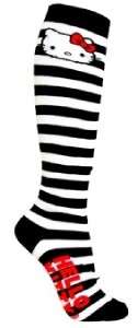 Loungefly Hello Kitty Black White Knee High Socks NEW  