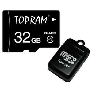  TOPRAM 32GB Class 4 MicroSDHC Card 32G C4 MicroSD SHDC with SD 