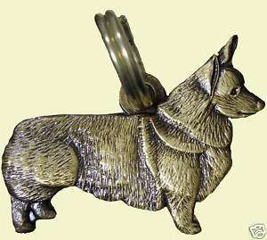 Pembroke Welsh Corgi dog collar tag zipper pull Brass  
