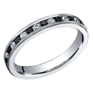  Benchmark Ladies White and Black Diamond Eternity Ring 3/4 