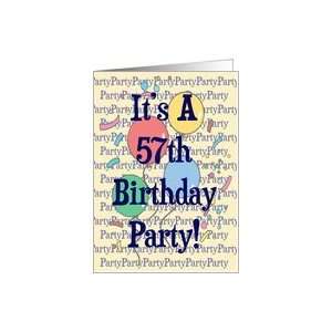  Balloons 57th Birthday Party Invitation Card Toys & Games