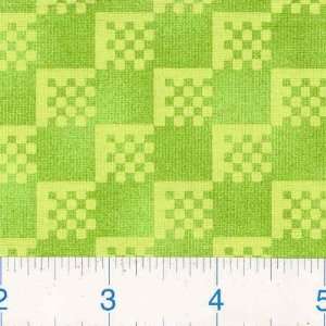  45 Wide Popy Boxes Lime Fabric By The Yard Arts, Crafts 