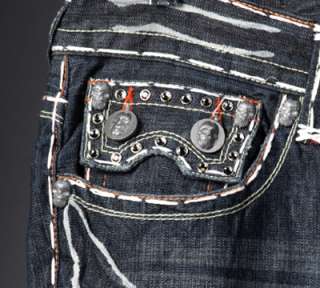 Laguna Beach Jeans Mens HUNTINGTON White stitch 1G Crystals *SAMPLE 