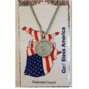 National Guard Service Prayer card medal set