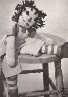 Vintage Crochet 18 Rag Doll Pattern Raggedy  