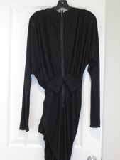 2K Lanvin XS Drape Bat Sleeve Twist Wrap Bubble Skirt Dress  