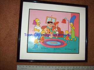   Matt Groening Bill Hanna Joe Barbera hand painted cel LTD Ed  