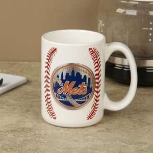  MLB New York Mets Pewter Logo Baseball Coffee Mug Sports 