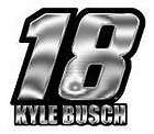 NASCAR KYLE BUSCH # 18 CHROME EMBLEM CAR AUTO TRUCK DECAL 4 X 3 1/4