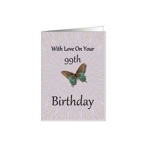  Birthday ~ Age 99th ~ Abstract & Butterfly Card Toys 