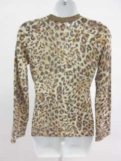 CHARLOTTE TARANTOLA Animal Print Cardigan Sweater M  
