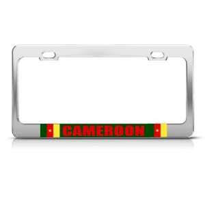  Cameroon Flag Country license plate frame Stainless Metal 