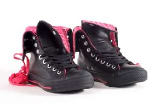 CONVERSE CHUCK TAYLOR BLACK LEATHER TRAINERS FUNKY BOOTS  