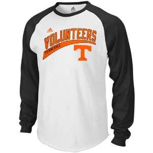   Tennessee Volunteers White Black Underscore Raglan Long Sleeve T shirt