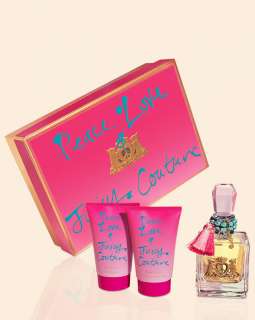 PEACE LOVE JUICY COUTURE GIFT SET (3) LOTION SHOWER GEL  