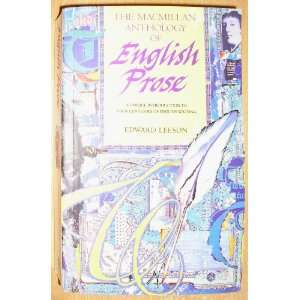 Macmillan Anthology of English Prose Edward Leeson 9780333616505 