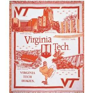  Virginia Tech Hokies NCAA College Afghan Throw